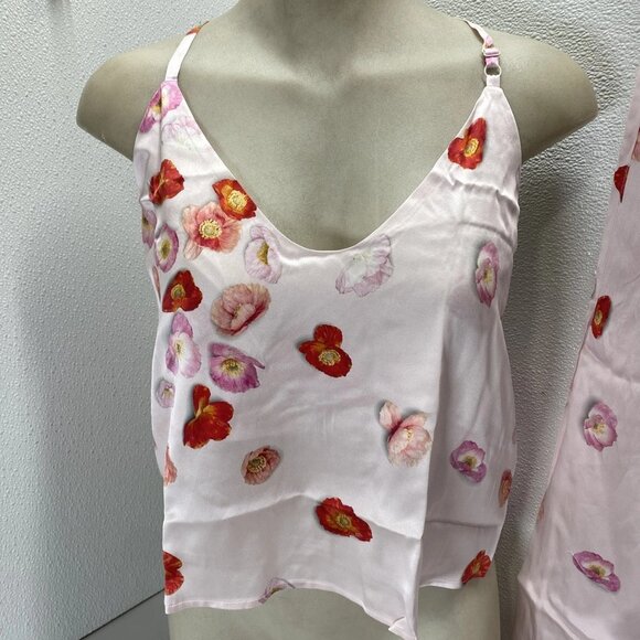 NEW LUNYA Women’s Washable Silk Cami Pant Lounge Set – California Poppy – Size M - Picture 12 of 13